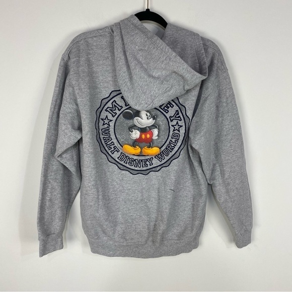Vintage Disney Mickey Mouse Full Zip Up Jacket Grey Walt Disney World - Picture 3 of 4